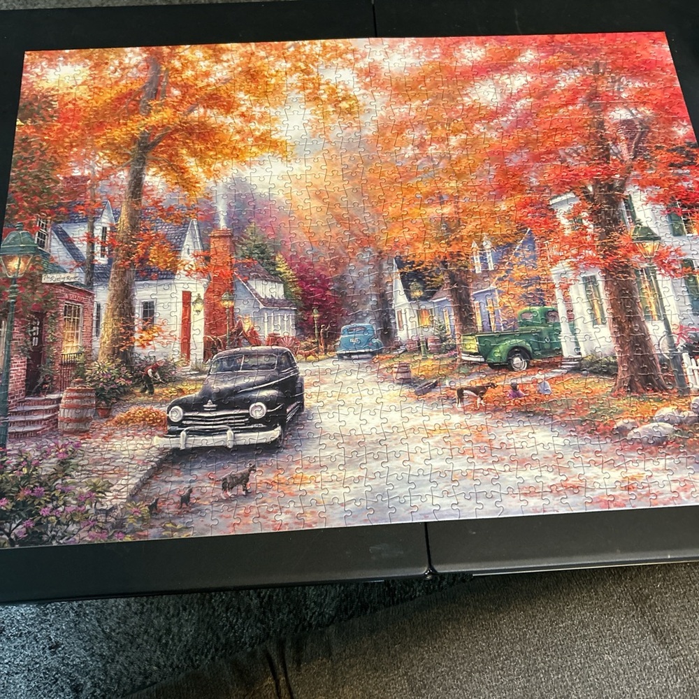 Buffalo chuck pi son Autumn Street Puzzle - Red, Orange, Green - Picture 1 of 2